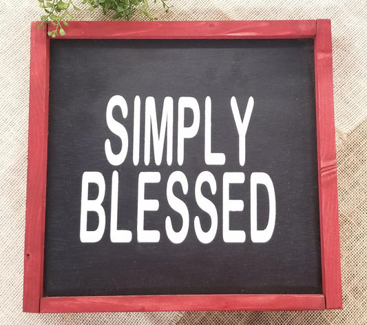 Simply Blessed Farmhouse Sign, Framed