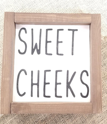 Sweet Cheeks, Funny Bathroom Wood Sign