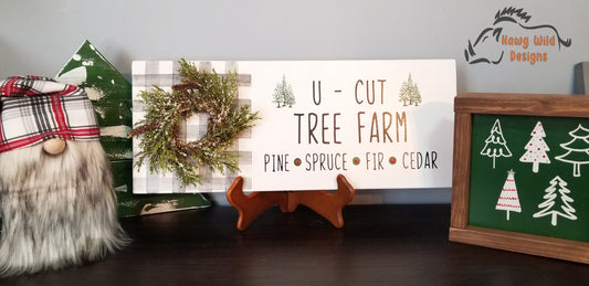 Christmas sign, U-Cut Christmas Trees