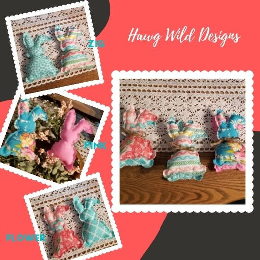 Charming Easter Bunny Duo - Mini Stuffed Animal Set with Coordinating Fabrics